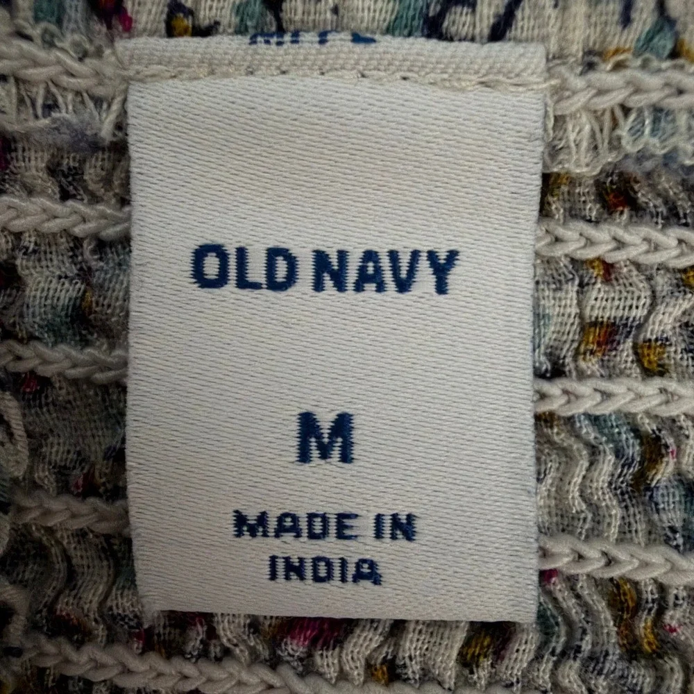 Old Navy Women's M Smocked Off The Shoulder Floral Peplum Top Blue Purple 1558